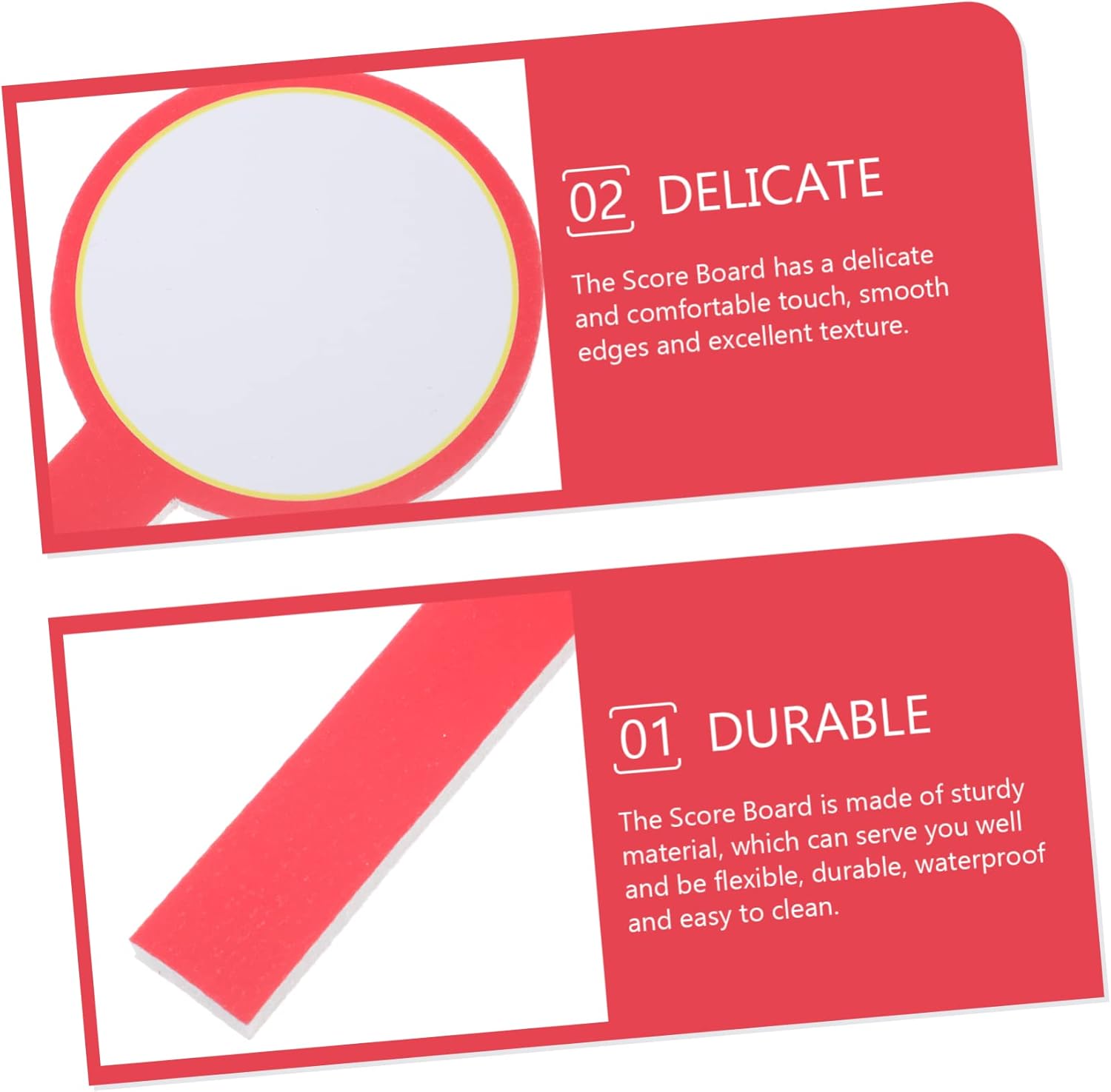 Lurrose 32pcs Double-sided Handheld Whiteboard Scoreboard Reusable Dry Erase Paddles for Games Auctions and Scoring Easy to Clean Comfortable Grip