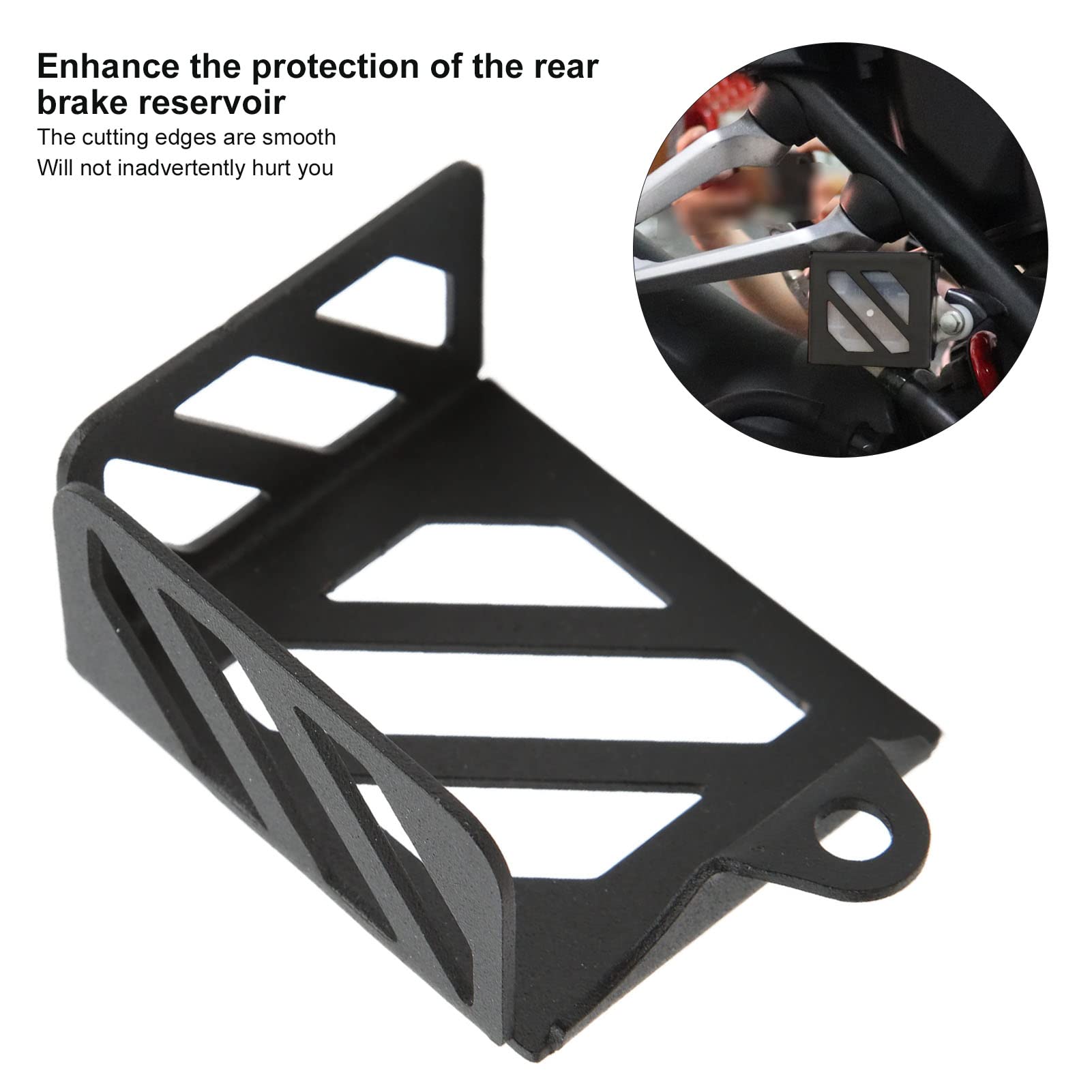 Osłona Tylnego Zbiornika Płynu Hamulcowego Osłona Zbiornika Tylnego Hamulca ze Stali Węglowej Protector Wymiana Akcesoriów Motocyklowych dla CB125R CB2150R CB250R CB300R CB500X(czarny)