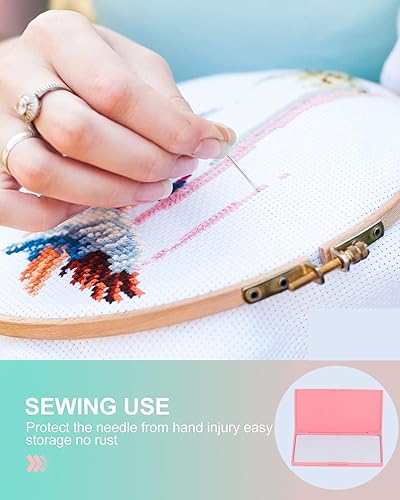 Miniatura 3 de Estuche de almacenamiento de agujas, rectángulo para agujas de punto de cruz, manual de costura de bricolaje, pasador de costura, caja de