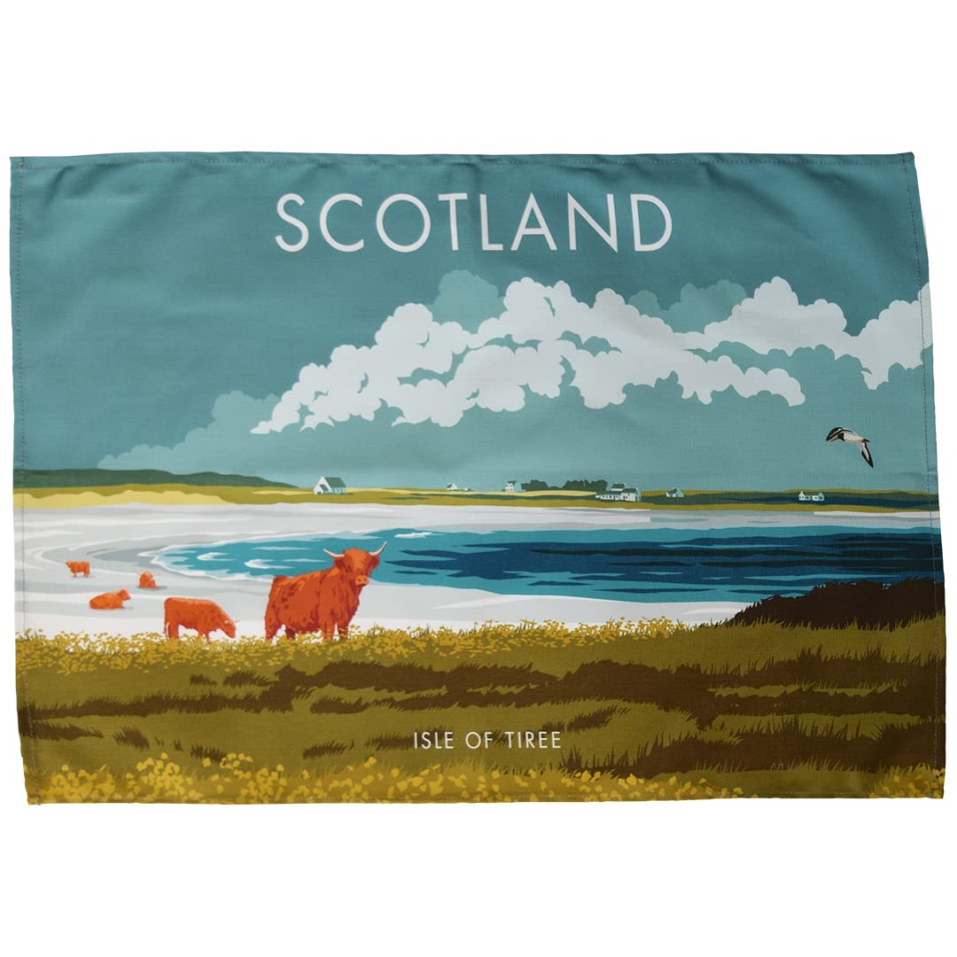 Town Towels White Scotland - Isle Of Tiree Tea Towel
