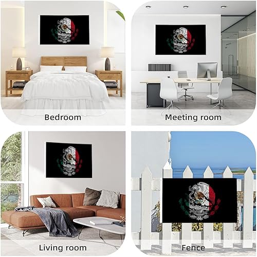 Miniatura 7 de Banderas negras de México de 3 x 5 pies, divertida pancarta para el hogar, patio, casa, jardín, fiestas, decoración interior y exterior, resistente