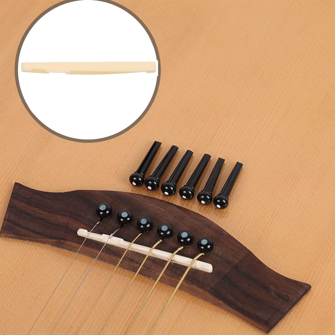 Acoustic Guitar Bridge Pins 12 szt. Szpilki mostkowe 2 szt. Siodełko i nakrętki mostkowe mostek ściągacz do mostu usuń narzędzie gitarowe ściągacz do gitary akustycznej