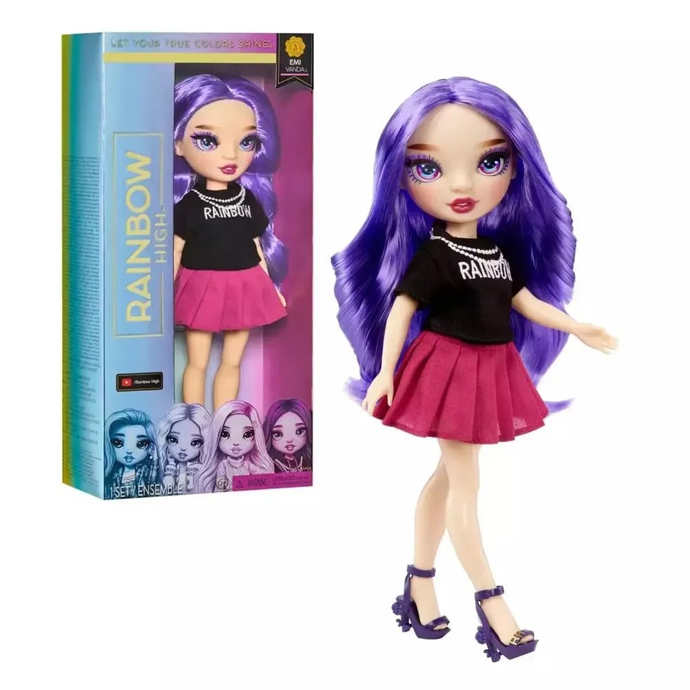 Rainbow High emi Vanda doll - Purple - Mix & Match Garments and Hair Brush - Inspires Style & Creativity - Age: 6+ years