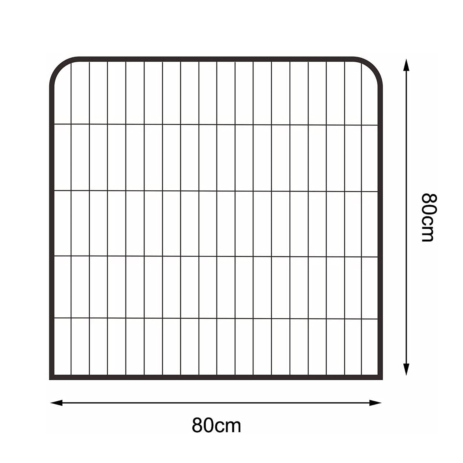 lionto Enclos pour Chiots et Petits Animaux en métal Robuste, 80x80 cm, Parc Extensible pour intérieur, barrière pour Chiens de Jardin avec Porte verrouillable, résistant aux intempéries, 8 éléments