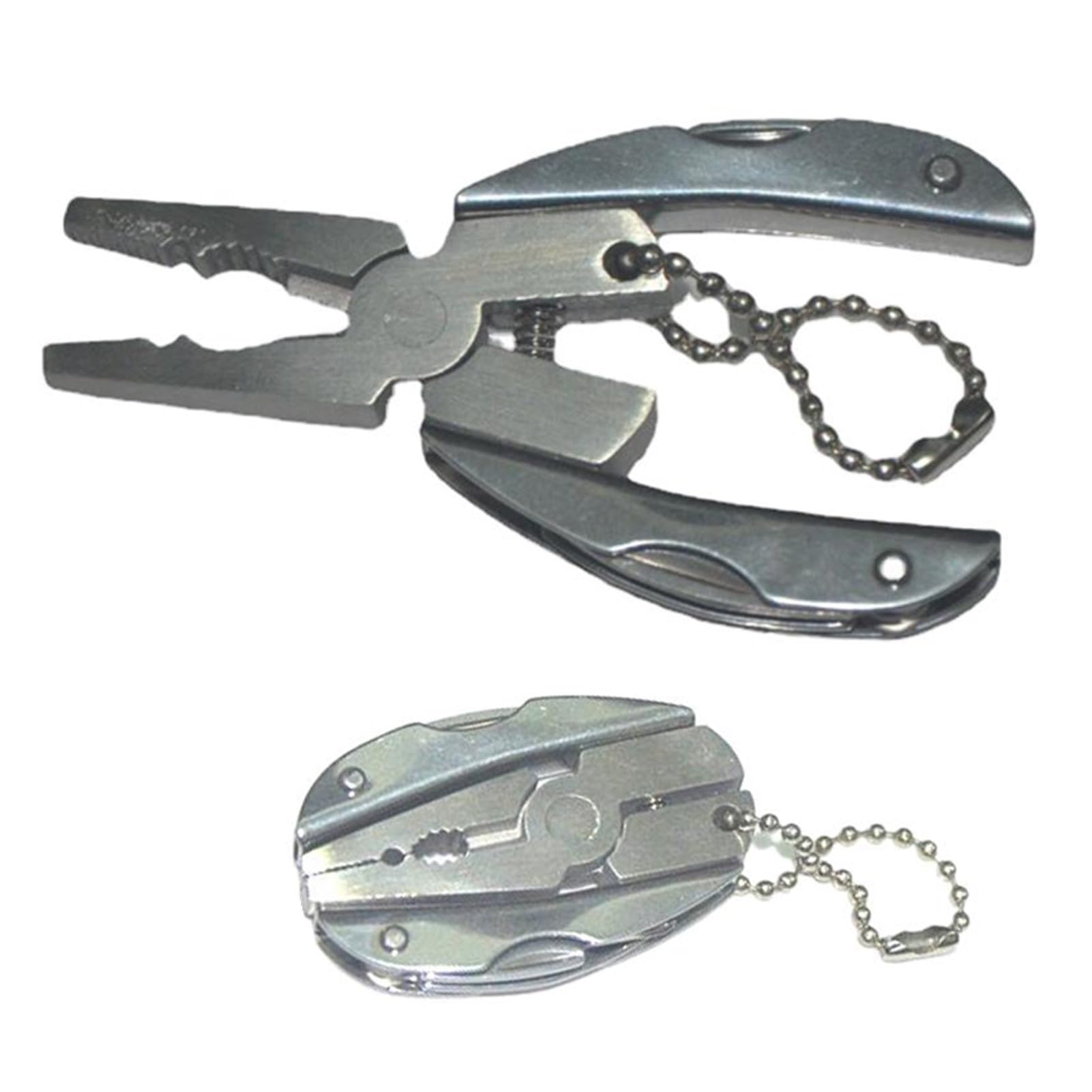 12 in 1 Portachiavi Multitool, Portachiavi Pieghevole per Esterni in Acciaio Inossidabile Multi Tool Cacciavite Bit Apribottiglie Strumento Tascabile Portatile 3.5x1.5in