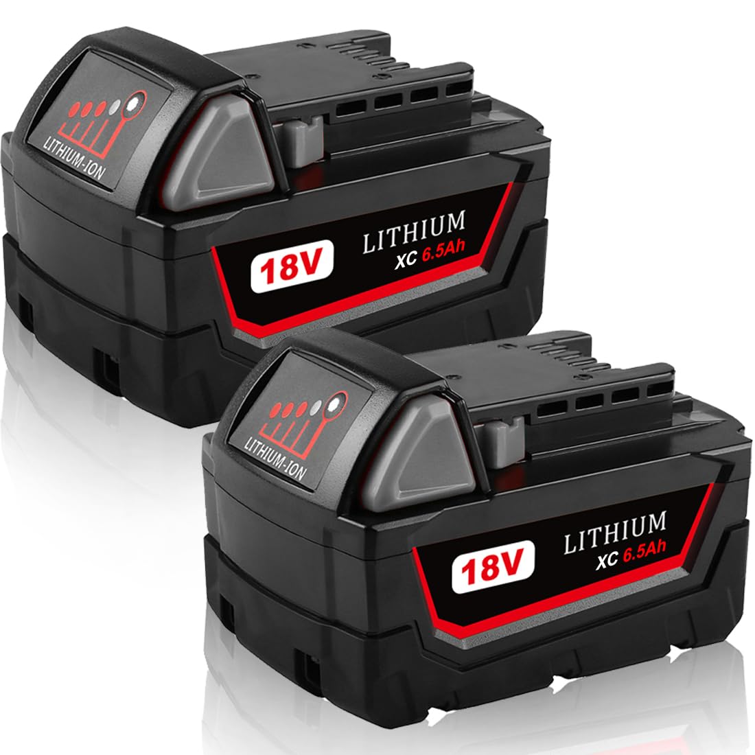 Paquete de 2 baterías de repuesto M-18 6.5AH 18V para Milwaukee 18V batería de litio 48-11-1862 48-11-1850 48-11-1840 48-11-1828 48-11-1815 48-11-1828 48-11-1828 0.4-71.7 in 0 Compatible con Milwaukee