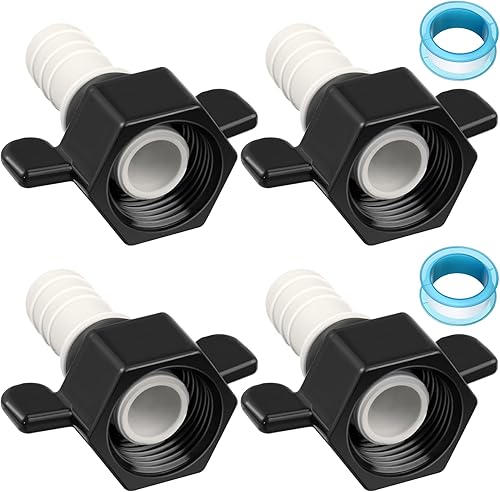 Miniatura 7 de Dreyoo Codo de púas de 12 pulgada x 14 NPT x 12 pulgada y adaptador giratorio recto, accesorios de bomba de agua para RV con cinta de sellado de