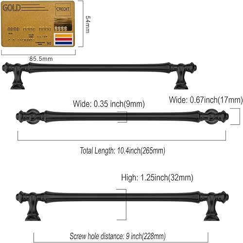 Miniatura 51 de Asidrama Paquete de 6 manijas de gabinete de cocina de latón cepillado de 12.6 pulgadas (12.598 in), tiradores de gabinete, accesorios de gabinete