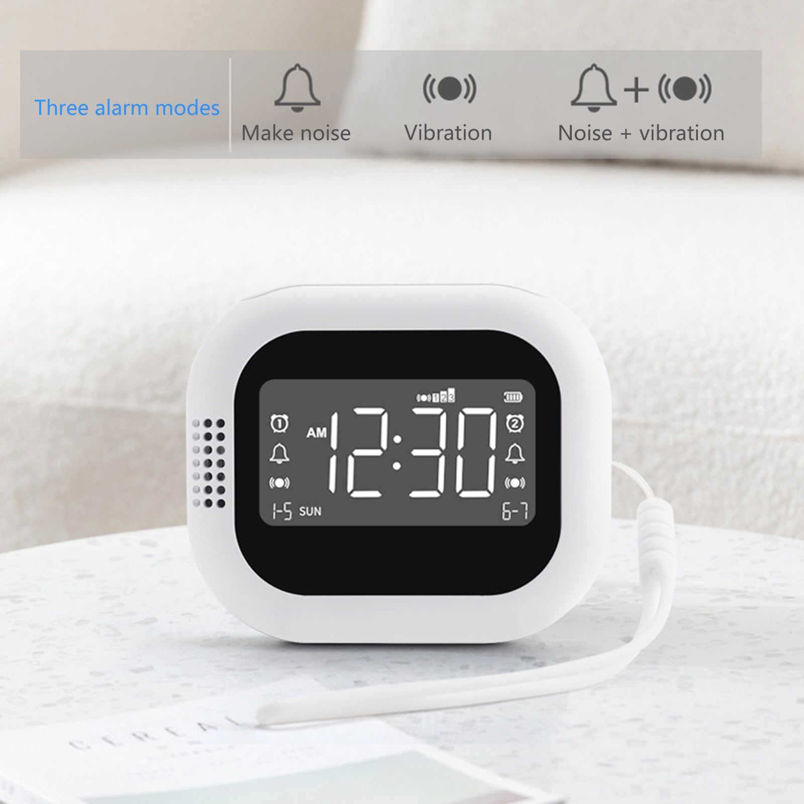 Amazon.co.jp: 充電式振動目覚まし時計 調節可能な振動レベルと音2