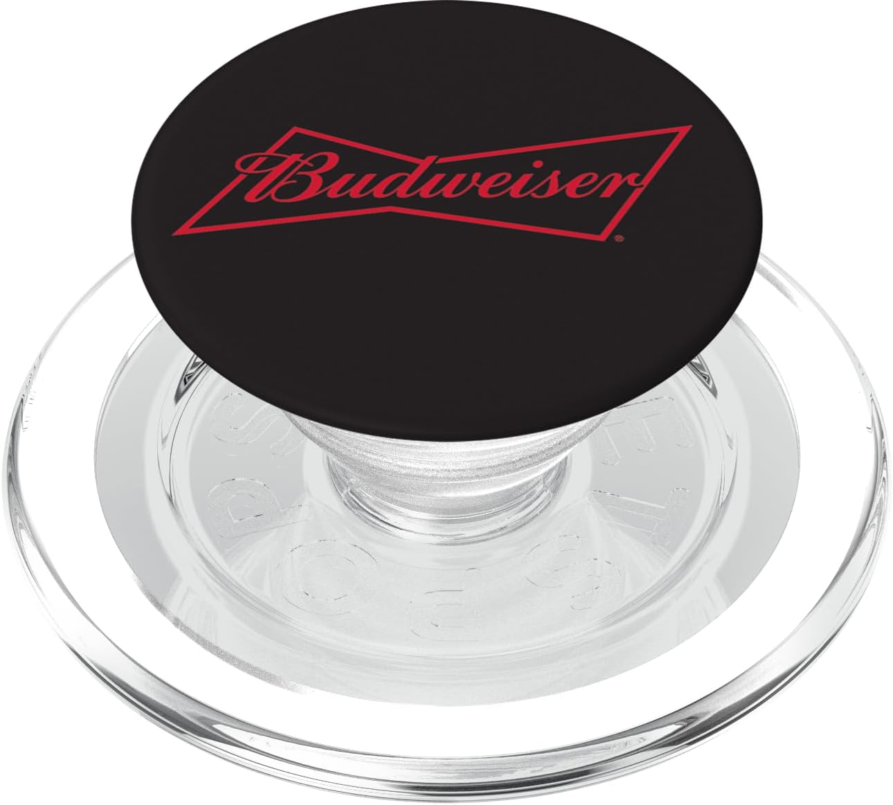 Budweiser Black PopSockets PopGrip: Swappable Grip for Phones & Tablets, Compatible with Smartphones and Tablets, Clear