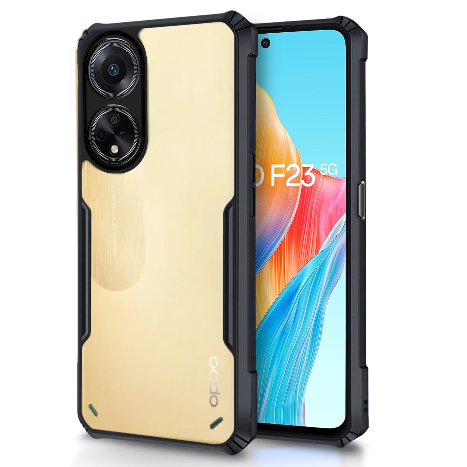 Pikkme Oppo F23 5G Back Cover | Crystal Clear Transparent Back | Ultra Hyrbid | Full Camera Protection | Raised Edge | Bumper Back Case for Oppo F23 5G (Plastic, Black) (B0C7WZXBWZ) Amazon Price History, Amazon Price Tracker