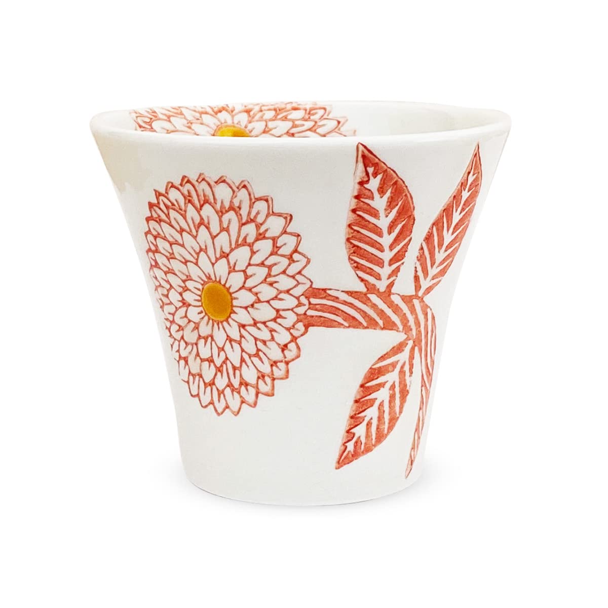 Hasami Ware Yunomi Tea Cup Dahlia Red 4.6oz Moriyama Kiln Japan