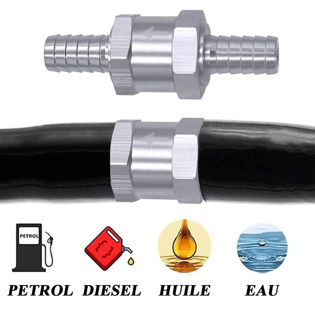 CLAPET ANTI-RETOUR DE carburant 2 pièces clapet anti-retour sans retour