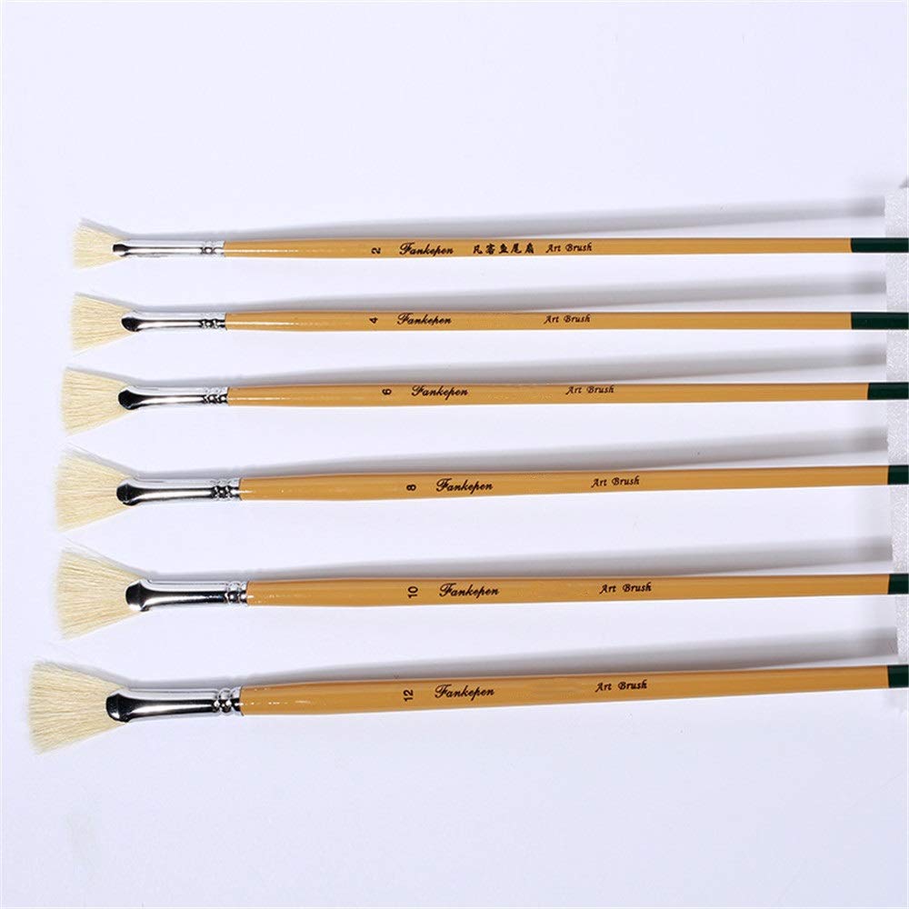 Set di Pennelli 6 PCS Ventilatori Pennelli Pittura a olio Perfetto for principianti Artisti Set per Principianti e Professionisti