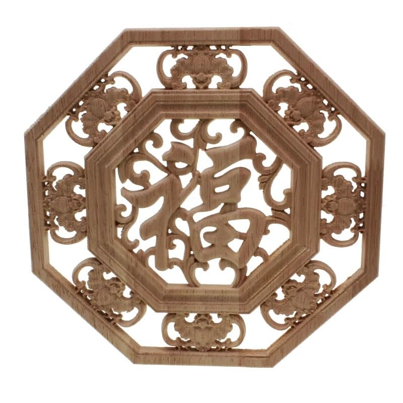 Moulure decorative fleur en bois sculpte applique chic pour meubles