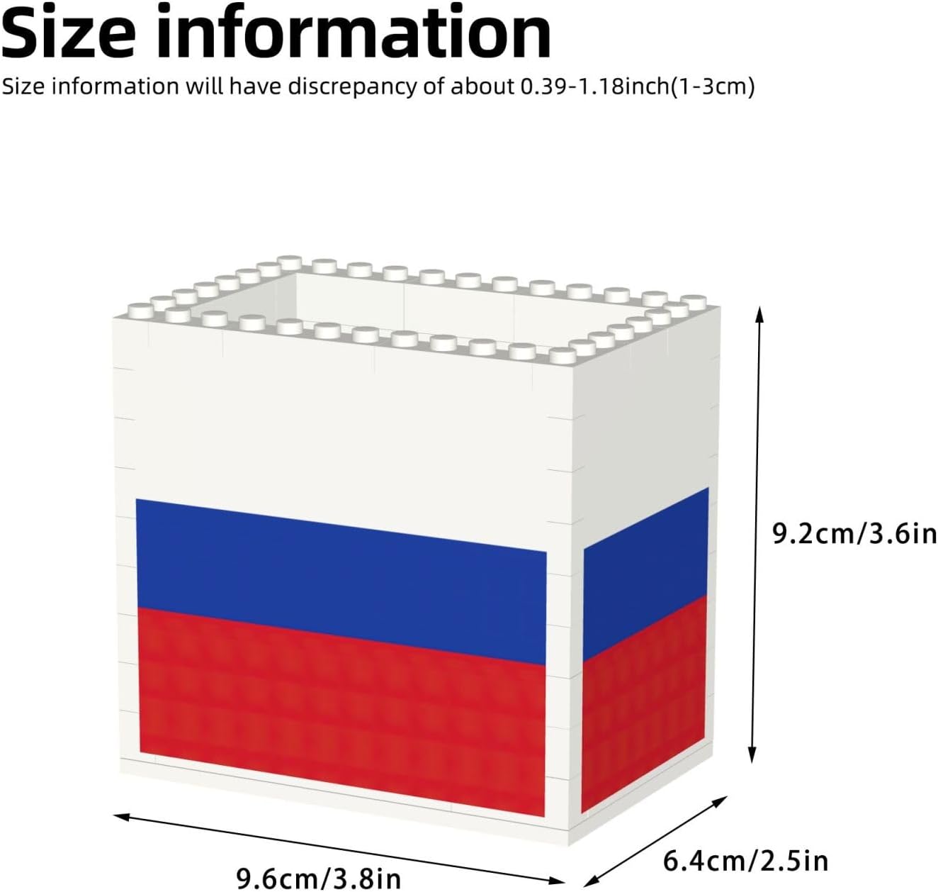 Russian Flag Print Uv Print Block Pencil Cup, Detachable Creative Block Desk Organizer Office Abs Pen Holder image 3
