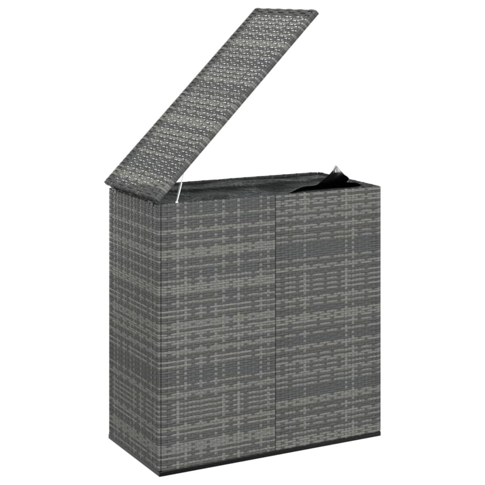 Tidyard Cassapanca da giardino in rattan PE Baule da stoccaggio Cassapanca da giardino esterno grigio 100 x 49 x 103,5 cm