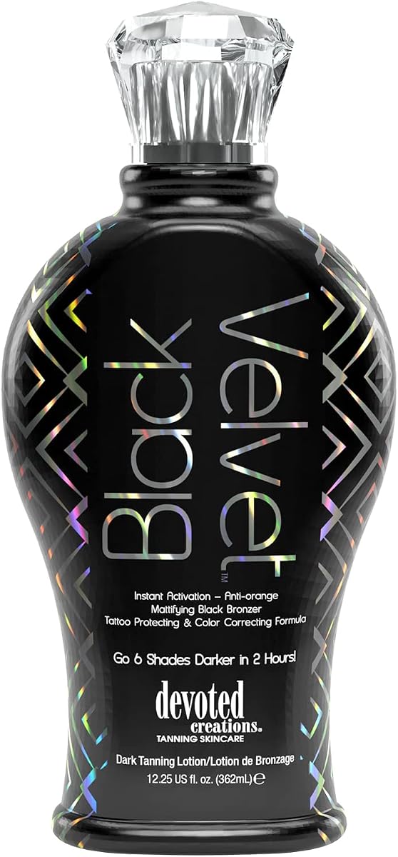 Devoted Creations Black Velvet Anti-Orange Mattifying Black Bronzer Tanning Lotion 12.25 oz