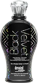 Devoted Creations Black Velvet Tanning Lotion - Anti-Orange Mattifying Black Bronzer for Deep Natural Tan 12.25 oz