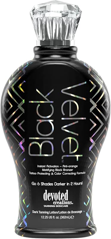 Devoted Creations Black Velvet Anti-Orange Mattifying Black Bronzer Tanning Lotion 12.25 oz
