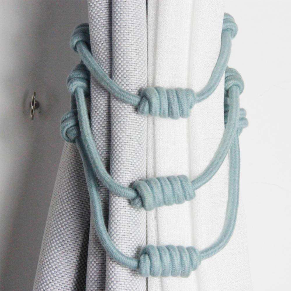 Raffhalter Gardinen 2 Stück Magnetisch Weiß Blau Vorhang Raffhalter 3 Seile Mit Kugeln Braun Vorhang Zubehör Weiß
