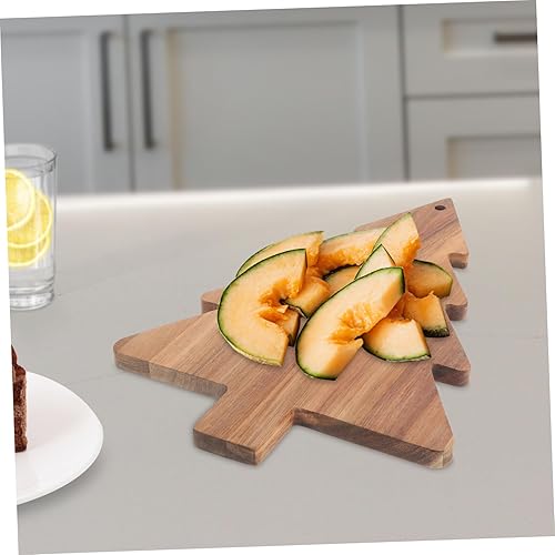 Miniatura 4 de FUNOMOCYA Decoración bandeja de madera tablas de cortar bandeja de comida pizza charcutería tablas de cortar tabla de árbol de Navidad en forma de