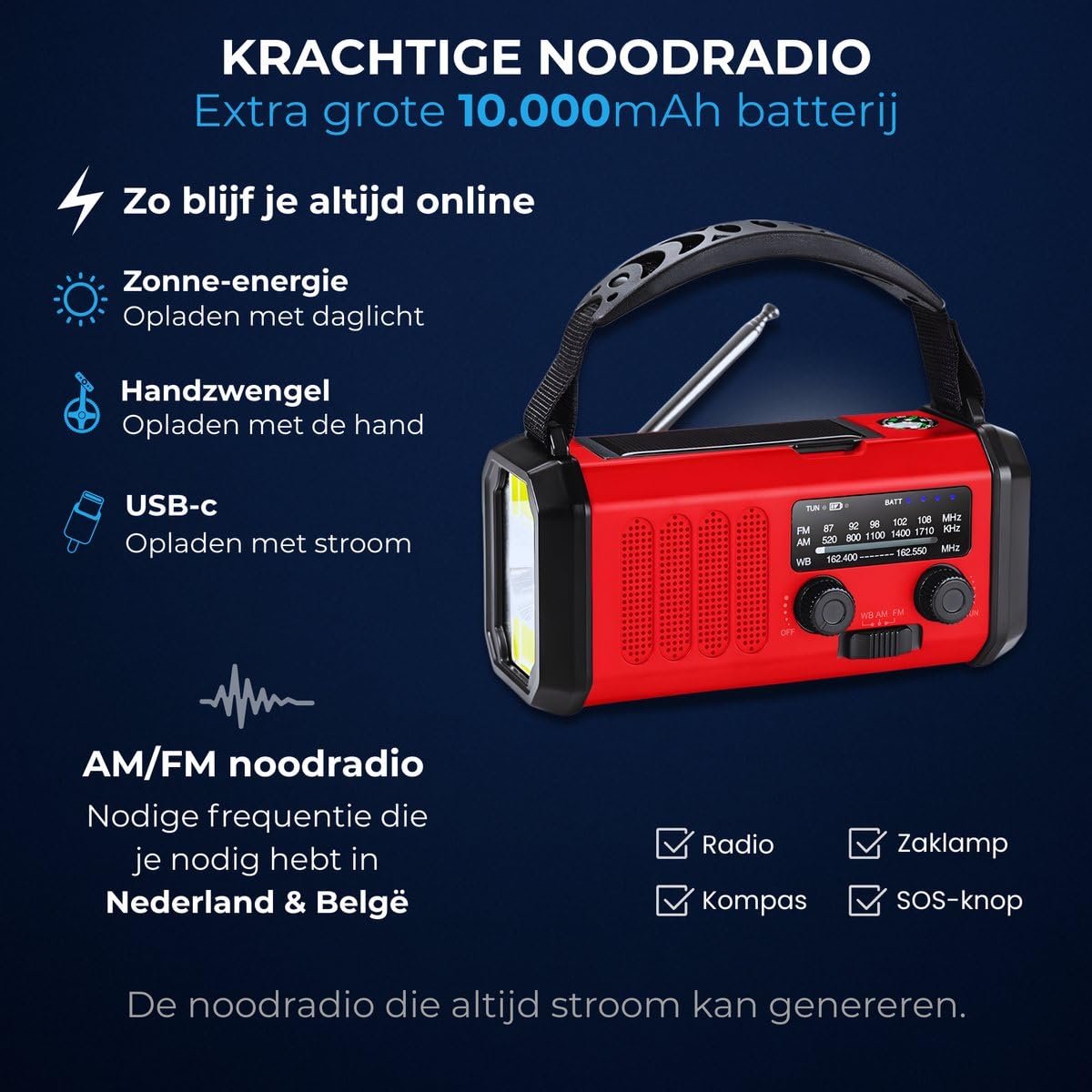 DreamGoods Notfall-Paket - Komplettpaket - 72+ Stunden Überlebenspaket - Stromausfall, Krieg & Notfälle - Katastrophenrucksack - Survival Kit - Notfallradio solar aufziehbar - Notfallbeutel - Messer