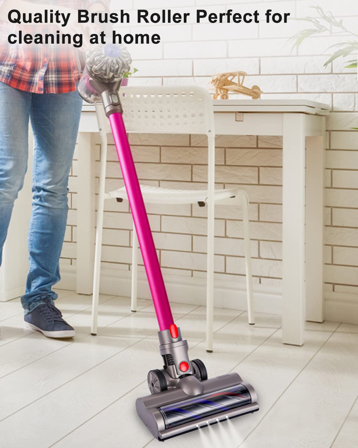 Bürste Zubehör Kompatibel mit Dyson V7 V8 V10 V11 V15 Staubsauger Ersatz Direktantrieb Motorkopf mit Extras Rollpinsel Turbine Bürste Boden Zubehör Elektrobürste Bodendüse Ersatzteile,2 Stück