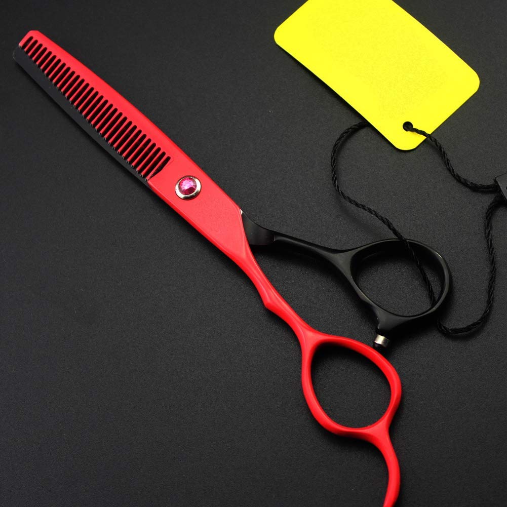 Ciseaux de Coiffure et à effiler 6 Pouces pour Salon de Coiffure, Coupe pour gaucher, Coffret Cadeau avec Pochette, Toothcut6inch (Un Ensemble de 6 Pouces) Toothcut6i