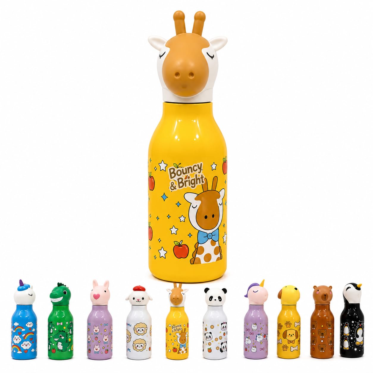 Prezzie Villa BPA Free Kids Water Bottle | Random Animal Design | Reusable Leak-Resistant Drinking Bottle | Lightweight School Water Bottle for Boys & Girls | 1 Piece-image-11