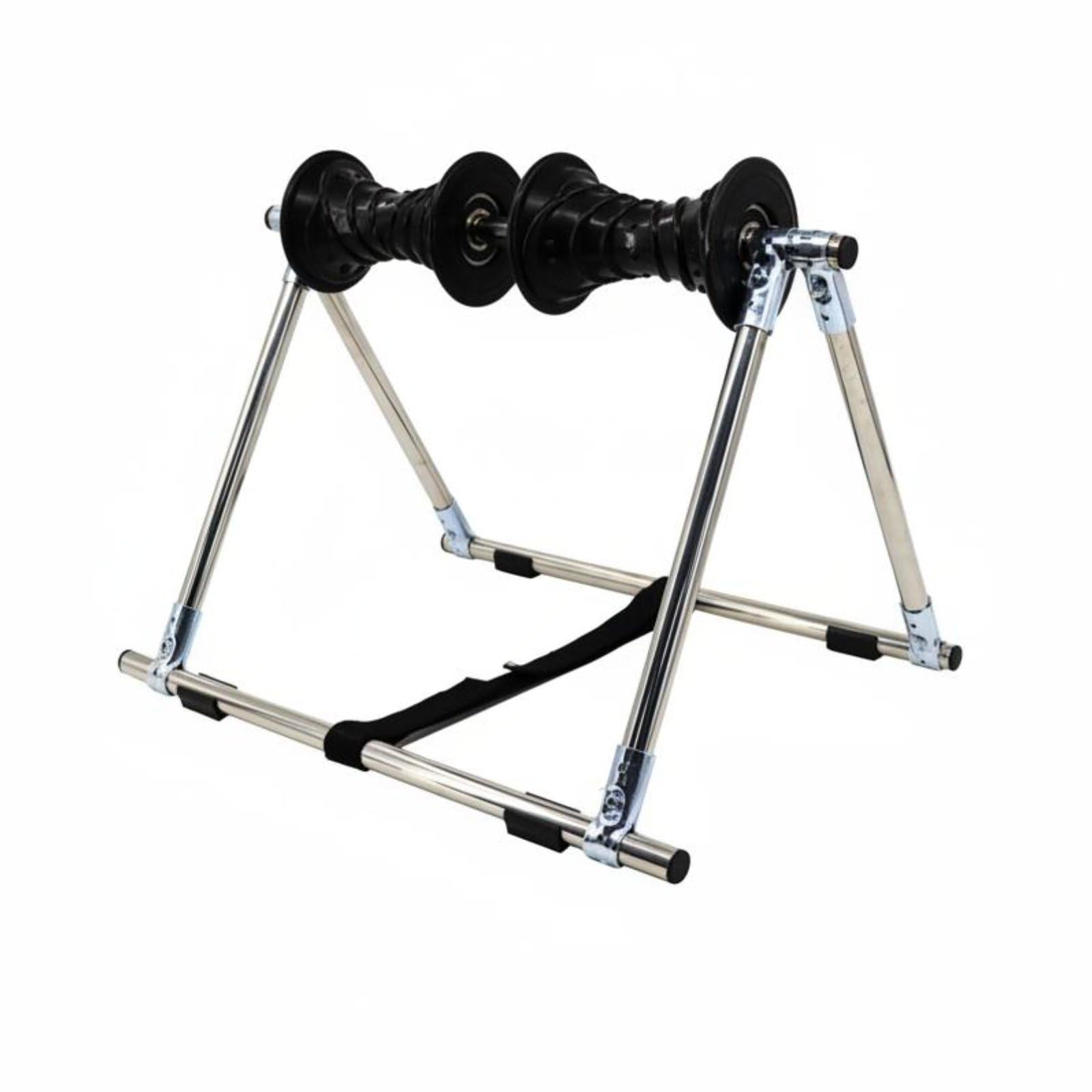 predolo Massage Roller Faszienrolle Massageroller Rückenroller Muskelroller mit Erhöhter Textur Edelstahlrahmen Faltbar Handbetrieben für Entspannung Und, Schwarz