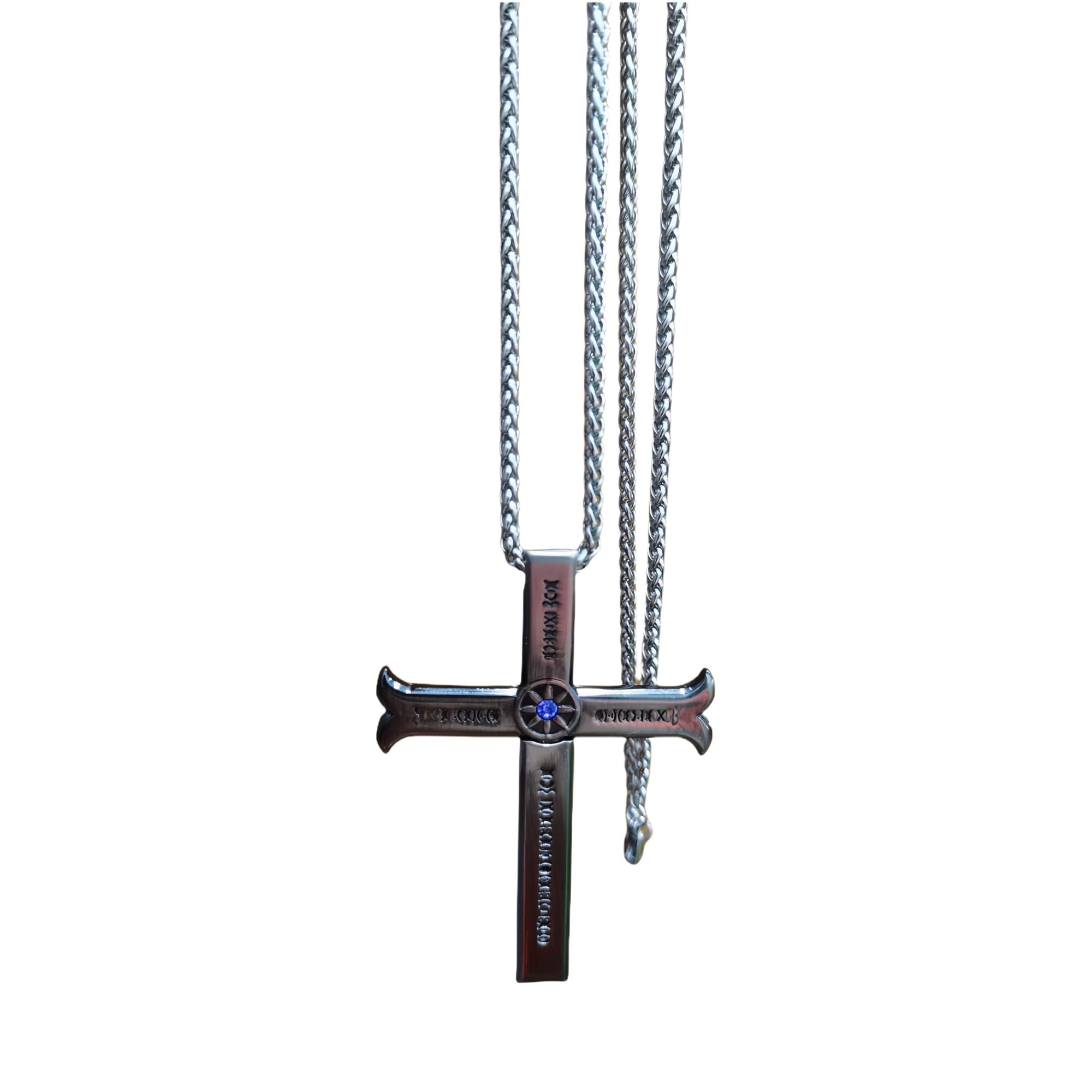 SKYJUANJAUN Anime A Piece Necklace Dracule Mihawk Cross Sword Necklace，Hawkeye Sword Cosplay Necklace Pendant Metal Necklaces Jewelry Pendant Men