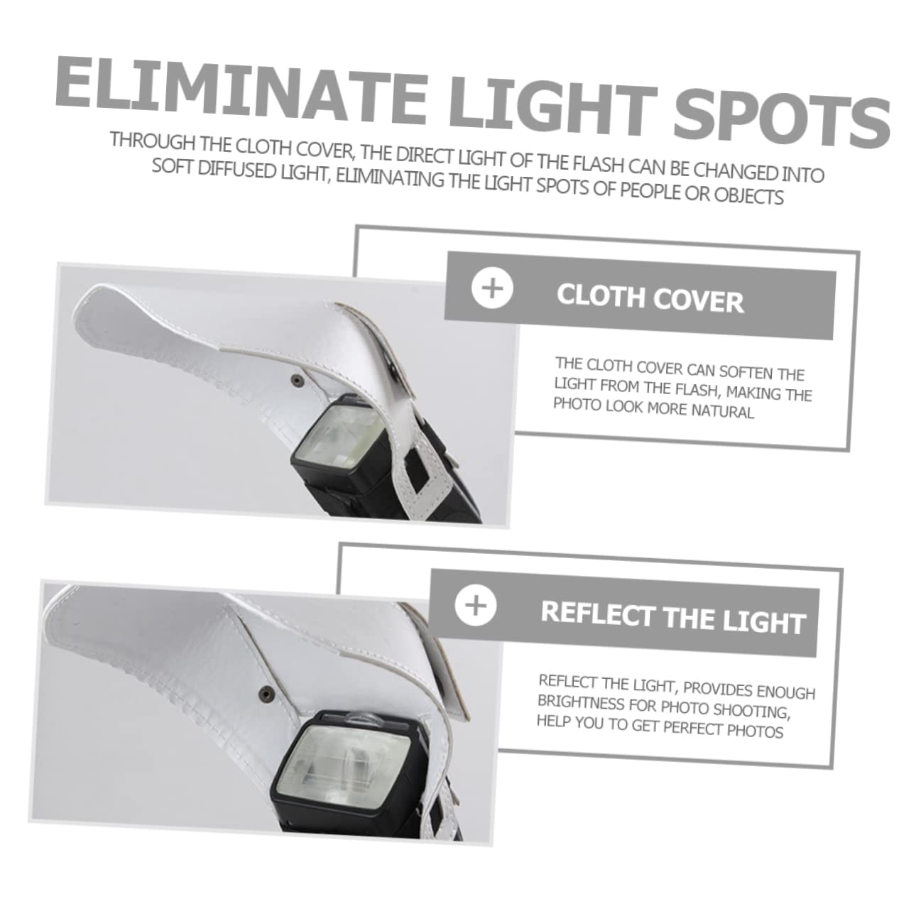 DOITOOL Photography Flash Reflector Set Softbox Diffuser Reflectors Camera Photo Lighting Accessory White 2 Pack