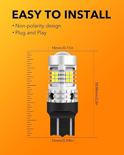 Miniatura 48 de OXILAM Bombilla LED 912 921 mejorada, luces de marcha atrás, bombillas de respaldo para automóvil, brillo 300% más alto, 6000 K, blanco