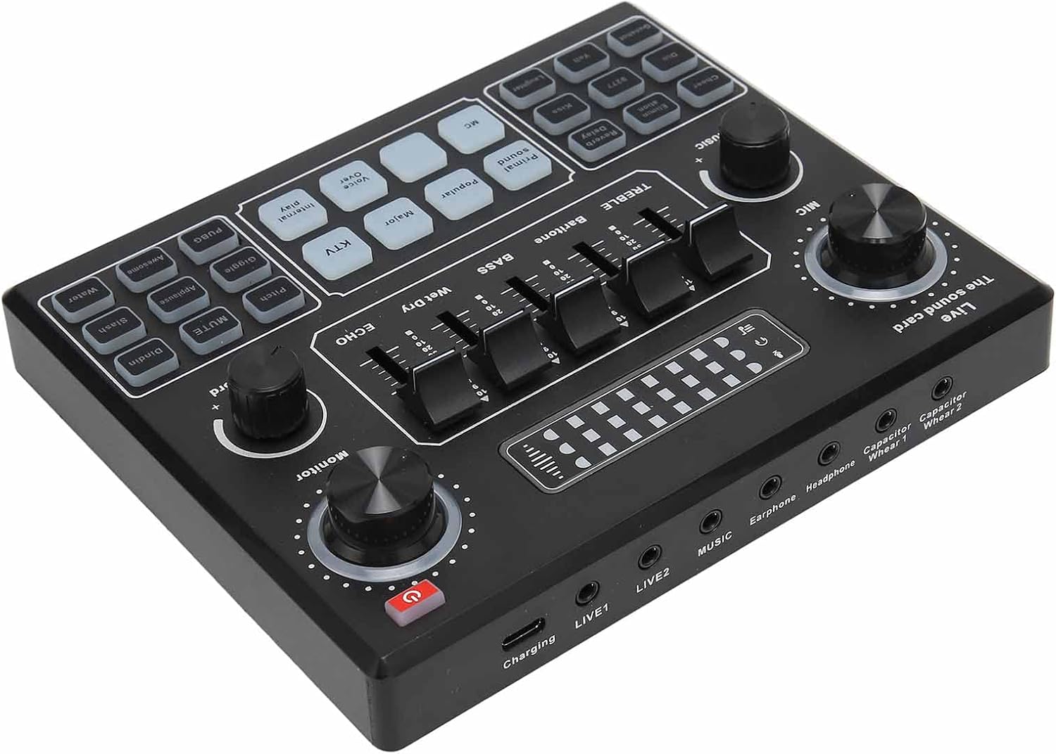 Yctze V9 Sound Card Audio Mixer, Stereo Soundboard for Gaming and Live Broadcasts, for PC, and Mobile Phone Streaming