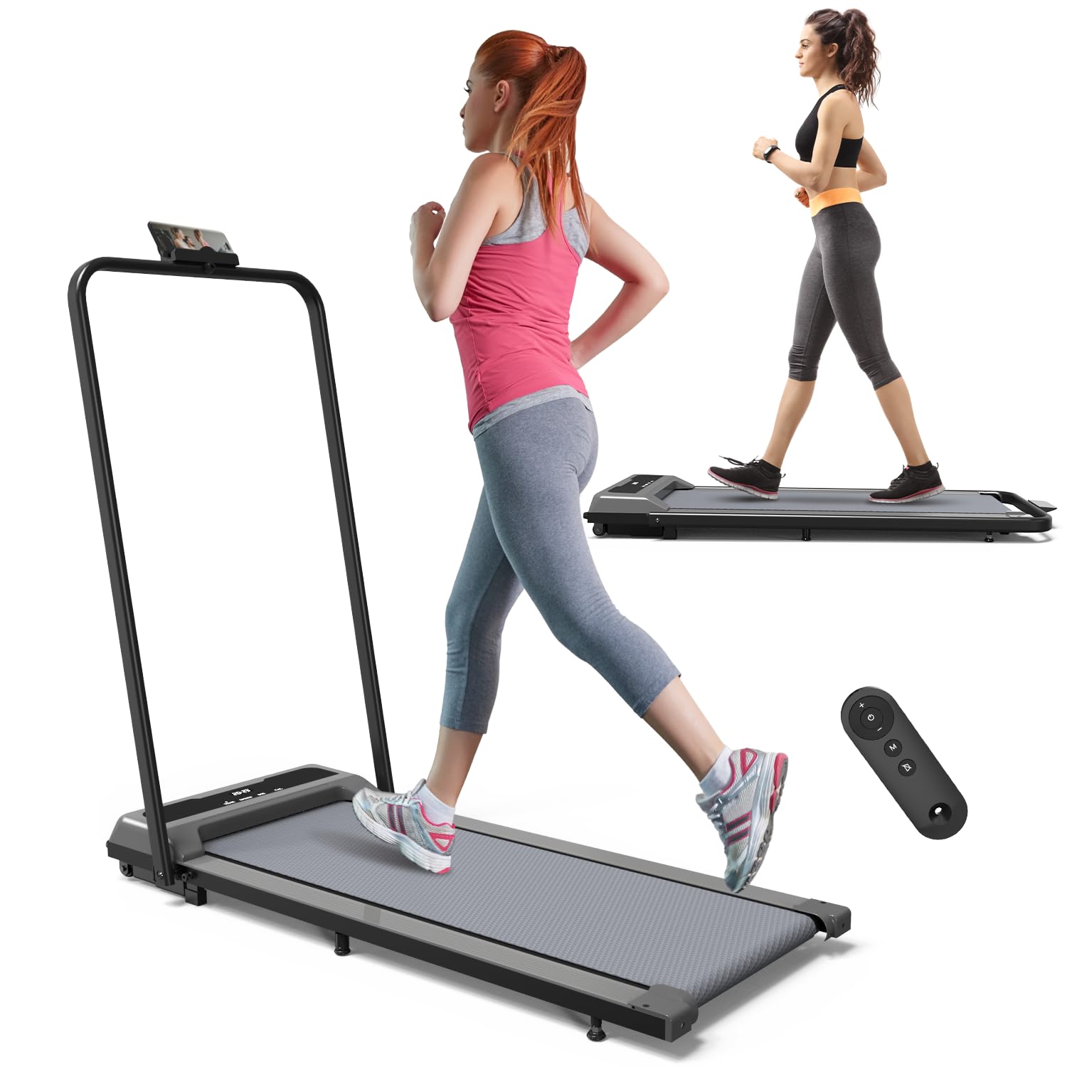 Walking Pad Under Desk Treadmill TUNCKUN Walking Treadmill 2 in 1 Treadmills for Home Office Desk Treadmill for Walking Jogging Running with LED Display, Remote Control