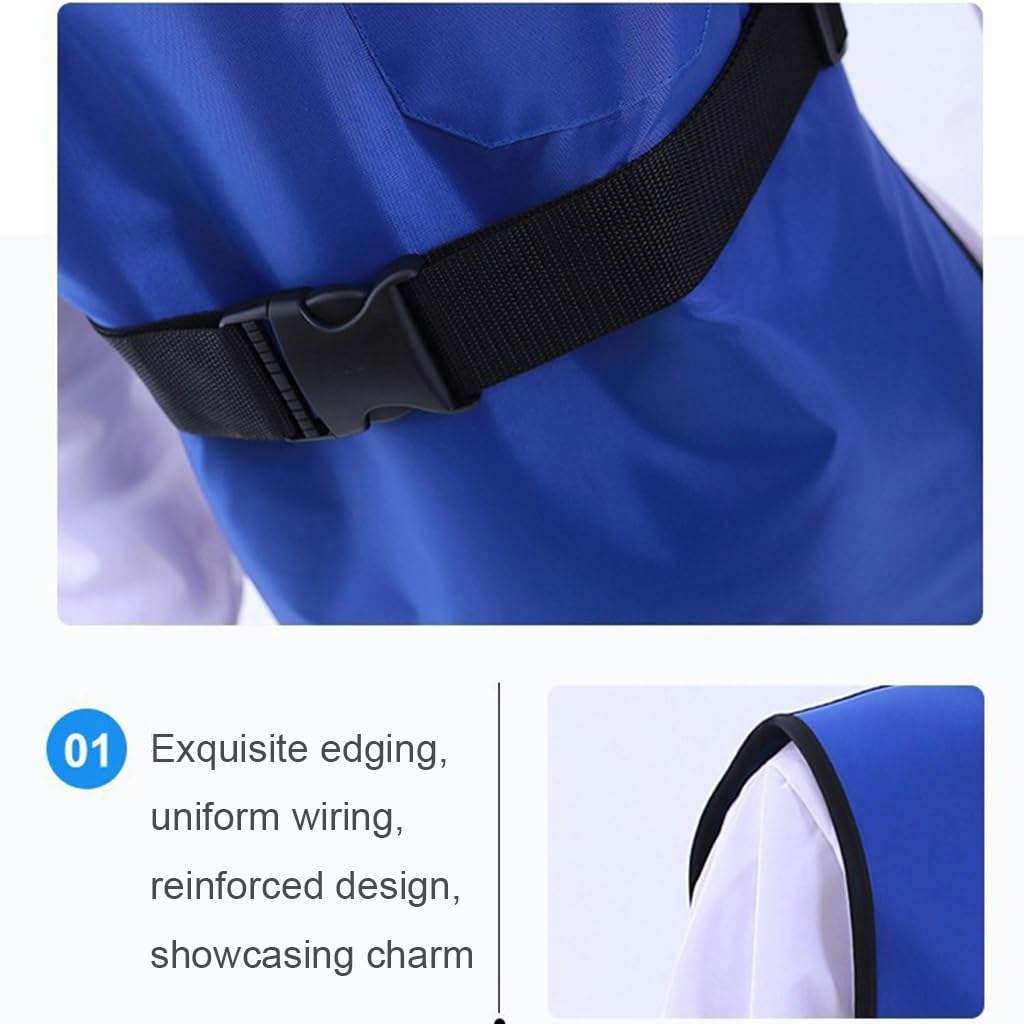 Delantal de Plomo Chaleco para Adultos, Traje Resistente a la radiación de Rayos X, Traje de Plomo, Juego de 6 Piezas, tamaño Ajustable, Impermeable y antiestático (Color : Blue, Size : 0.35mmPb)