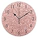 Produktbild Use7 Home Decor Rose Gold Pink Glitzer Runde Acryl Wanduhr nicht tickend leise Uhr Kunst für Wohnzimmer Küche Schlafzimmer