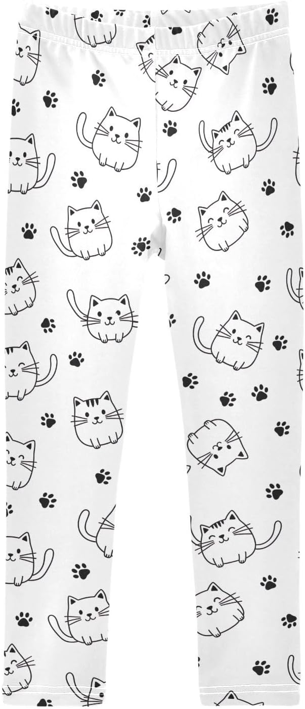 Girls Printed Leggings Cute Cat Paw