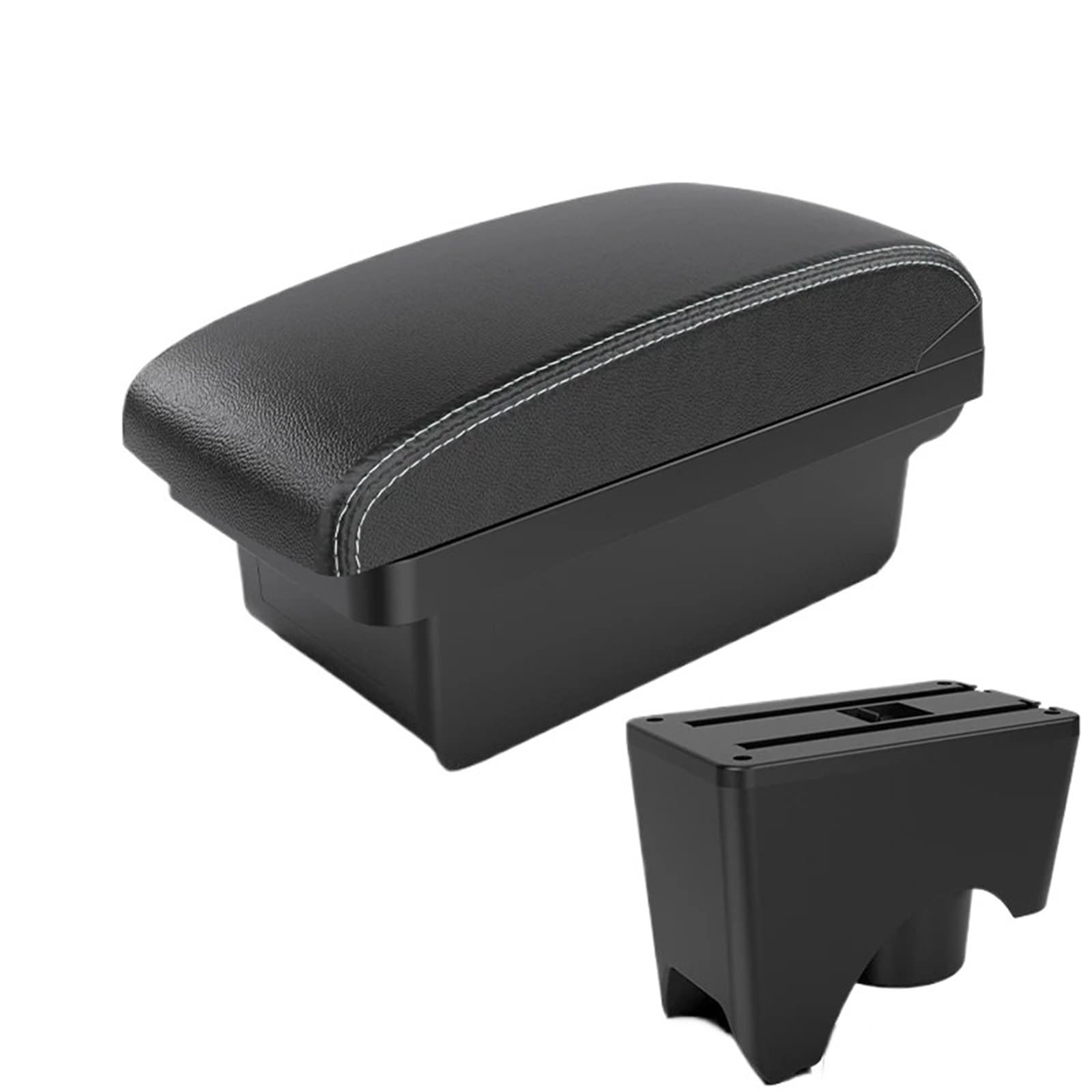 NOKRGQW Car Armrest Box For MINI For Cooper For Countryman R50 R52 R53 R56 R57 R58 R60 F55 F56 F57 F60 Car Armrest Box Retrofit Accessories(A3 Black white NOUSB)