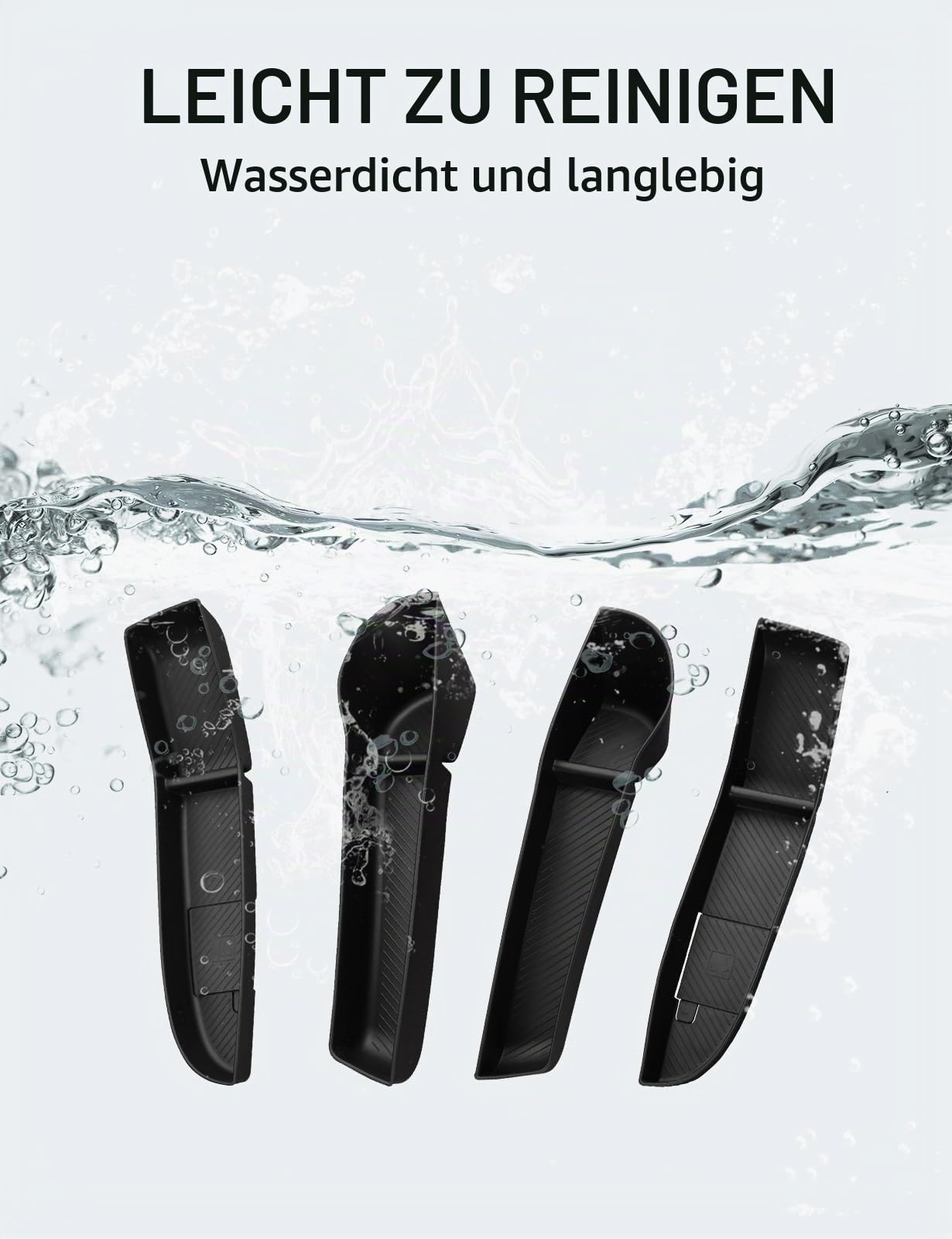 BASENOR 2024-2026 Tesla Model 3 Türseitenaufbewahrungsbox, Türfach-Einsätze, TPE-Organizer-Tray-Schutz für vordere & hintere Seiten, TPE-Zubehör-Set (4 Stück) für Model 3 Highland