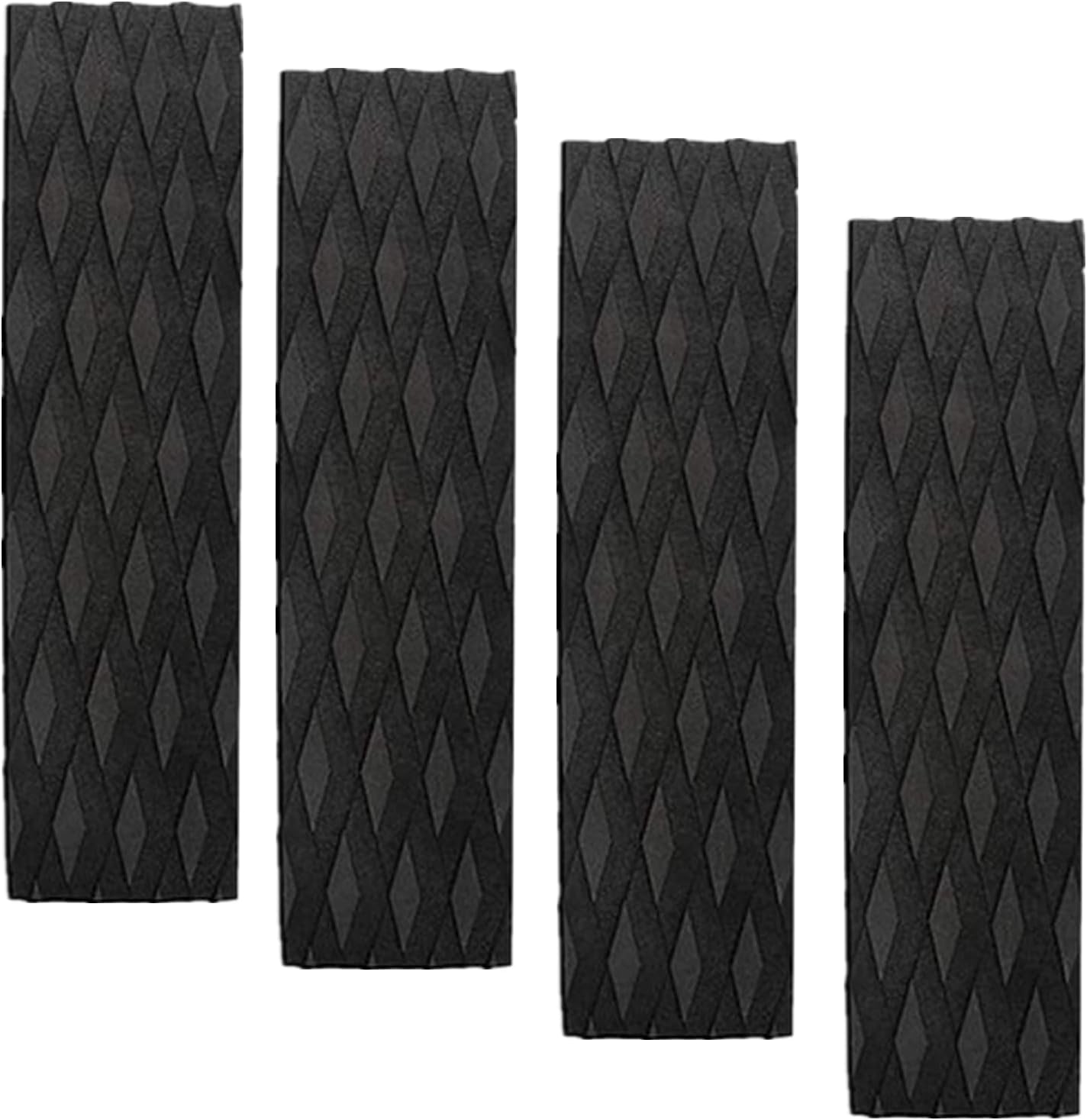 Surfboard Traction Pads, 4Pieces Black Surfing Front