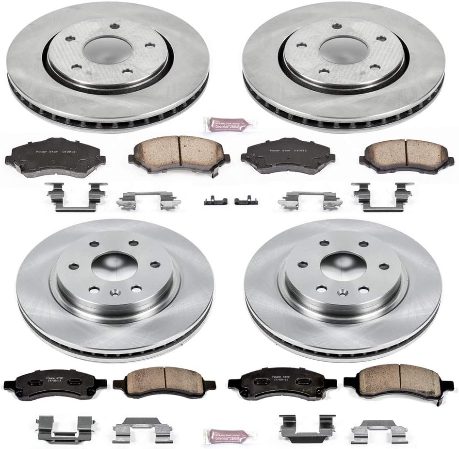 Super Brands Power Stop KOE4466 Autospecialty Front and Rear Replacement Brake Kit-OE Brake Rotors & Ceramic Brake Pads