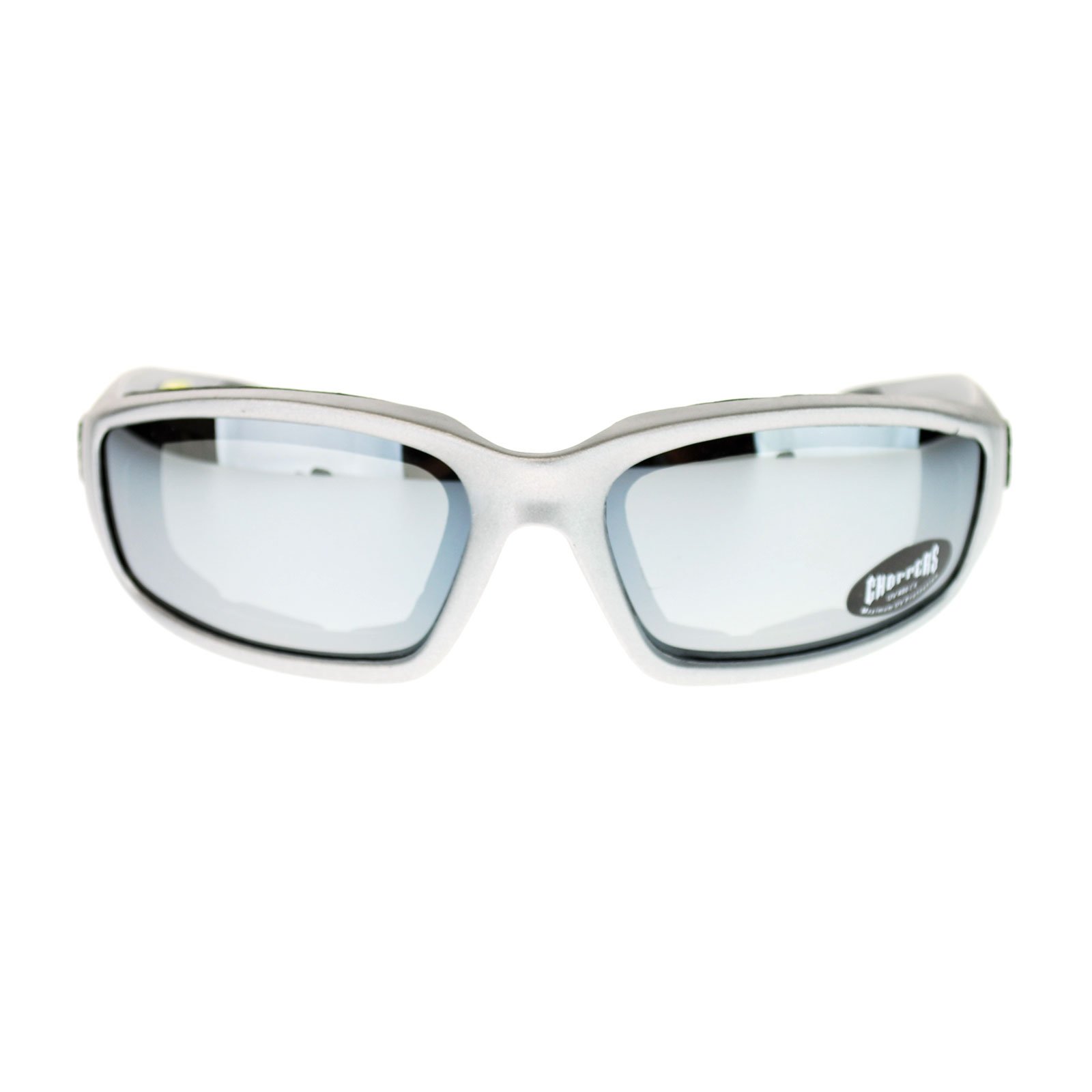 MODA Choppers Silver Mirrored Silver Biker Foam Padded Goggle Sunglasses Sports One Size White-image-28
