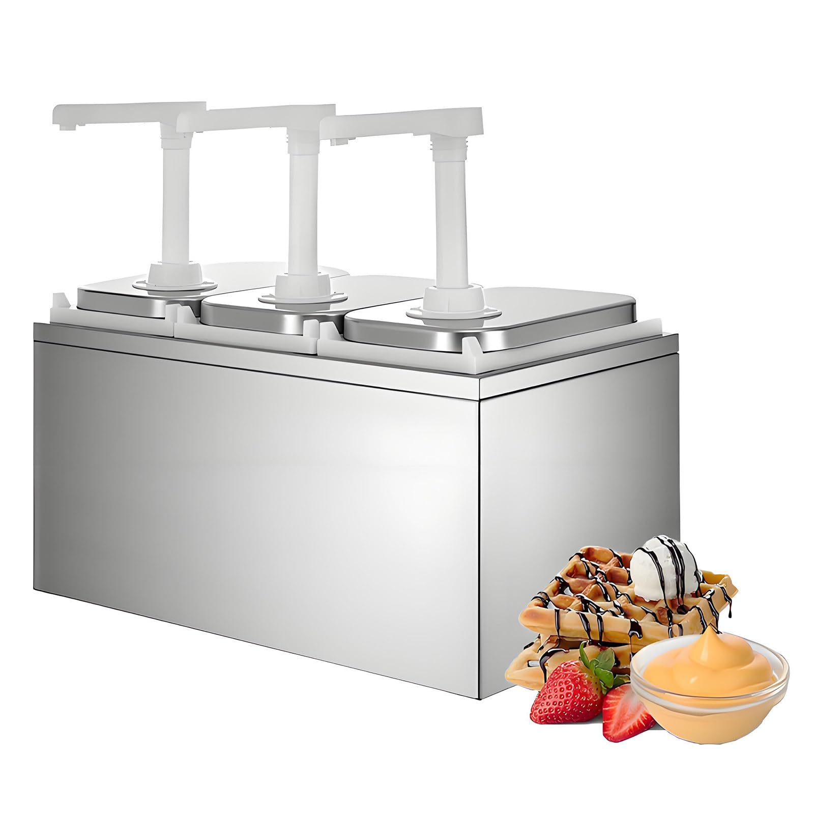 Dispenser per salse in plastica e acciaio inossidabile per condimenti, dispenser per salse da cucina, erogatore a pompa per sciroppo, ogni bottiglia a pompa per salsa è da 2 l (5 bottiglie) 5 pompe2L