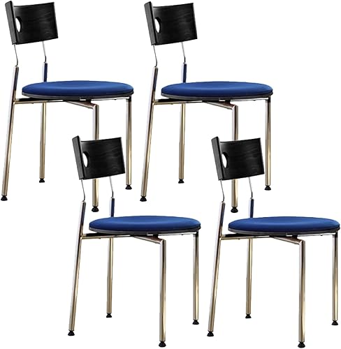 Miniatura 22 de Stackable Dining Chairs Set, Kitchen Chair with Curved Backrest, Upholstered Living Room Chair, Occasional Seat Dining Room Chairs with Metal