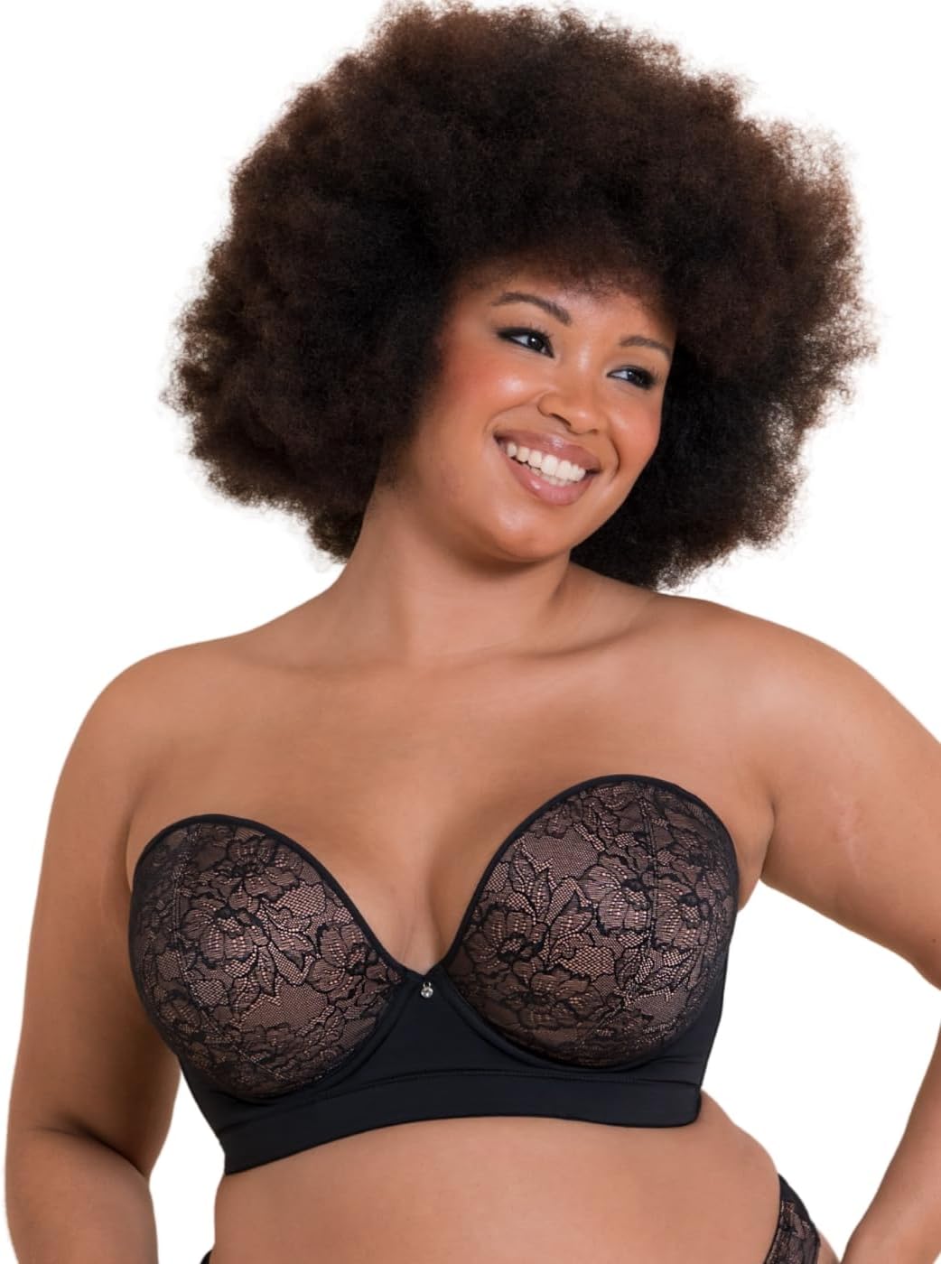 Curvy Kate Hey Girls Super Plunge Strapless Bra 34H, Black