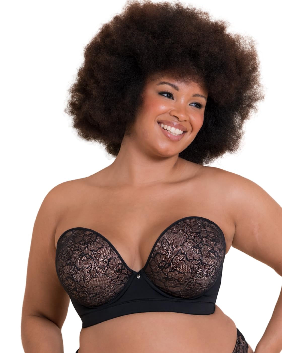 Curvy Kate Girls Black/Latte Hey Superplunge Strapless Multiway Bra 32Gg