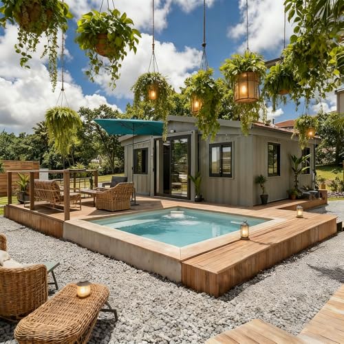 20FT Prefab Tiny Home for Sale, Expandable Container House with