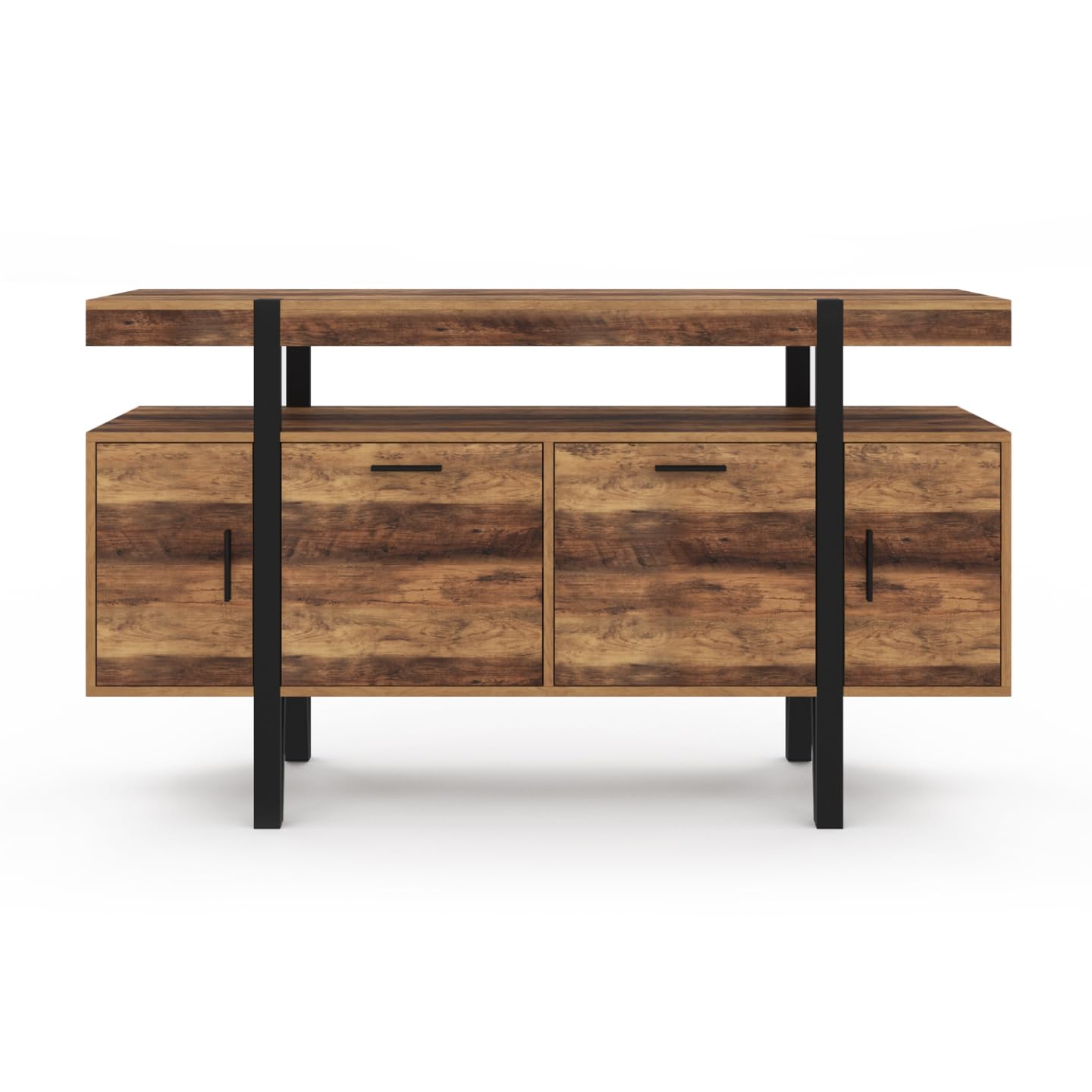 IDMarket Austria - Aparador (140 cm, 4 puertas, patas de alfiler